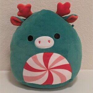 Squishmallow Dulce Peppermint Candy Zumir Green Reindeer Moose 8" Christmas
